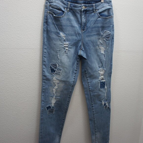 Chicos so slimming girlfriend ankle distressed jeans size 1.5 - Picture 2 of 4